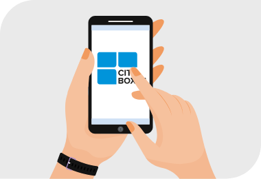 Das CityBox24 Logo auf dem Bildschirm eines Smartphones - online eine Lagerbox auswählen Das CityBox24 Logo auf dem Bildschirm eines Smartphones - online eine Lagerbox auswählen